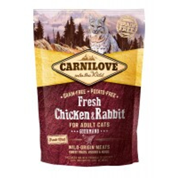 Carnilove Fresh Adult Cat Chicken & Rabbit Gourmand- Csirke és Nyúl Hússal 400g