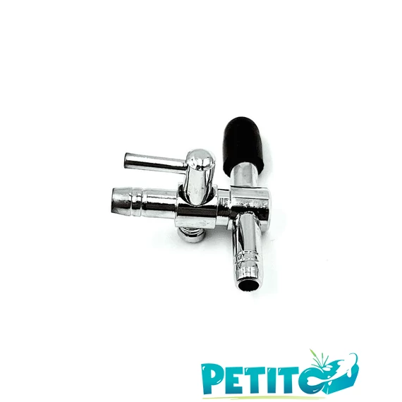 Inox levegő csap T elosztó pattintós