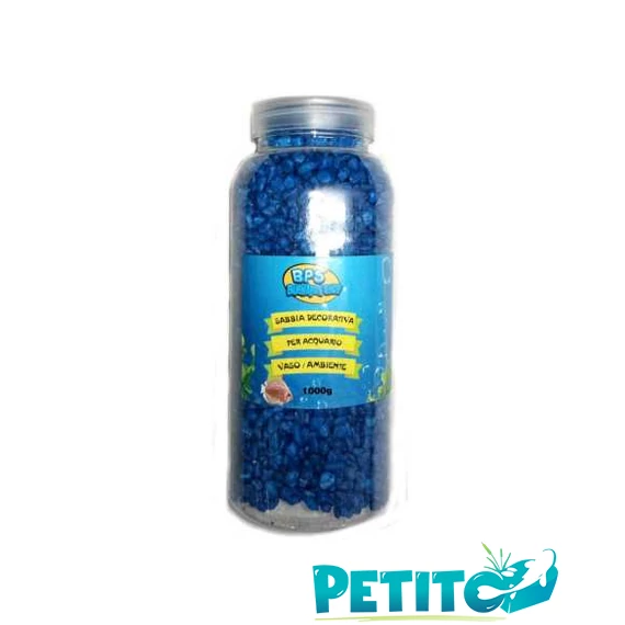 BPS színezett akváriumi aljzatkavics sötétkék 1kg, 3-5 mm