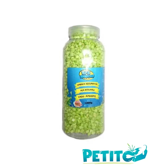 BPS színezett akváriumi aljzatkavics világoszöld 1kg, 3-5 mm