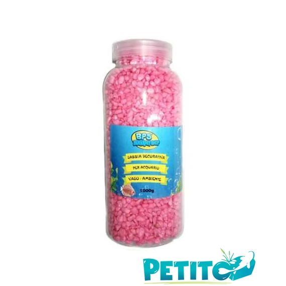 BPS színezett akváriumi aljzatkavics rózsaszín 1kg, 3-5 mm