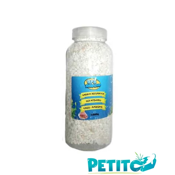 BPS színezett akváriumi aljzatkavics fehér 1kg, 3-5 mm