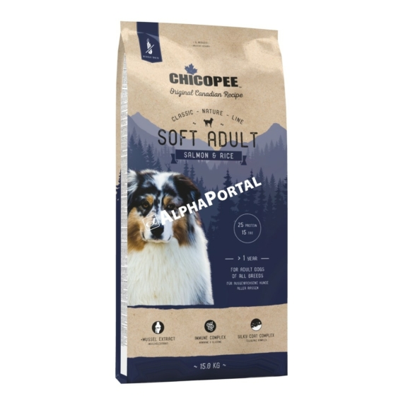 Chicopee CNL Soft Adult Salmon & Rice 15kg kutyatáp