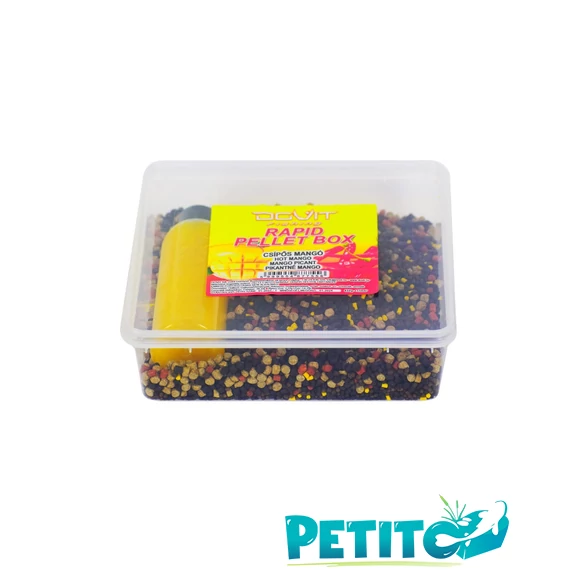 Dovit Rapid Pellet Box etetőanyag - MINI - CSÍPŐS MANGÓ, 450 g + 150 ml