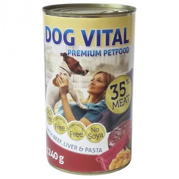 Dog Vital konzerv Beef, Liver&Patsa 1240gr