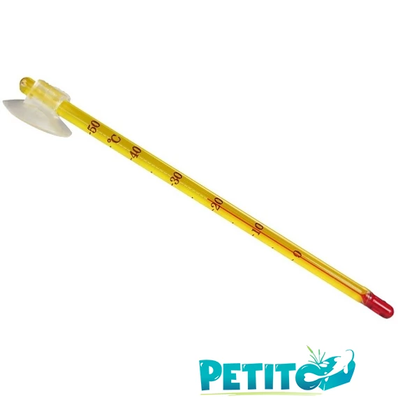 Hőmérő akváriumba - sárga üveg 140mm