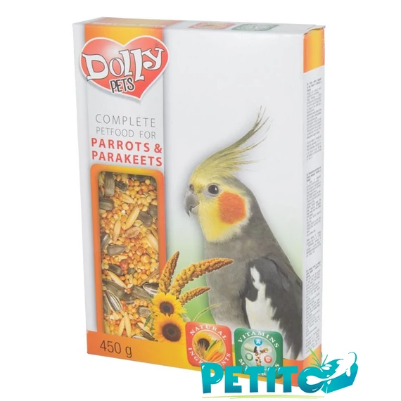 Dolly Mageleség Közepes És Nagypapagájoknak Dobozos 450g