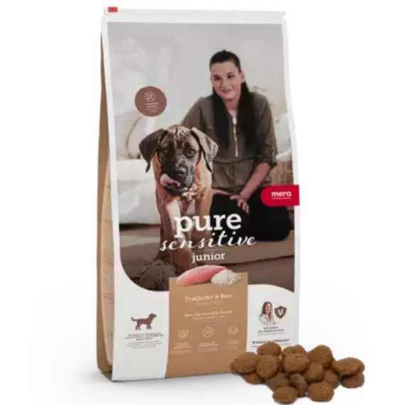 Mera Dog Pure Sensitive Junior Turkey & Rice kölyök kutyatáp 12,5kg