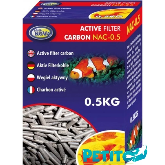 Aqua Nova aktív szén akváriumi szűrőanyag - 500g