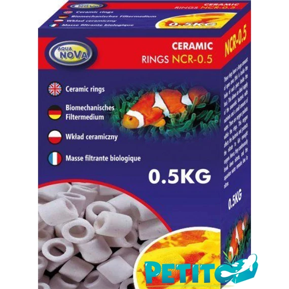 Aqua Nova kerámiagyűrű akváriumi szűrőanyag - 500g