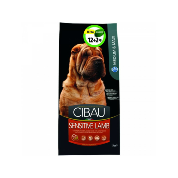 Cibau Sensitive Lamb Medium/Maxi 12+2kg ajándékba