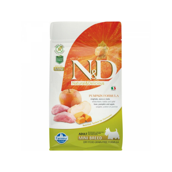 N&D Dog Grain Free vaddisznó&alma sütőtökkel adult mini 800g