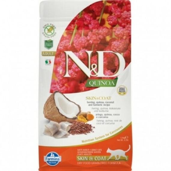 N&D Cat Quinoa Skin&coat Hering 1,5kg