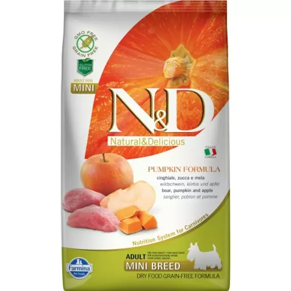 N&D Dog Grain Free vaddisznó&alma sütőtökkel adult mini 2,5kg