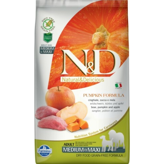 N&D Dog Grain Free vaddisznó&alma sütőtökkel adult medium/maxi 2,5kg