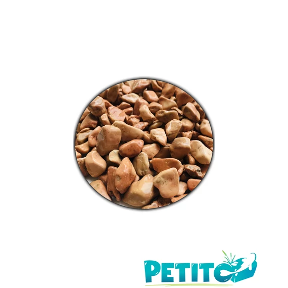 Bézs gyöngykavics akvárium dekoráció, aljzat - 5kg, 15-20mm