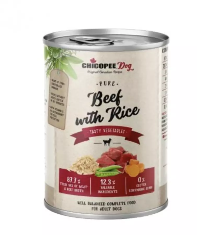 Chicopee konzerv Dog Adult Pure marha és rizs 400g