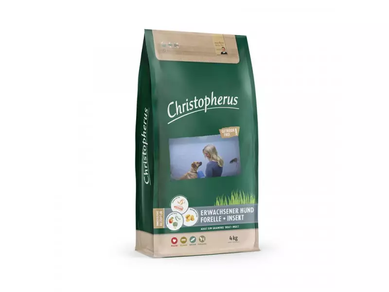 Christopherus Dog Adult Grain Free Pisztráng és rovar Small&medium 4kg