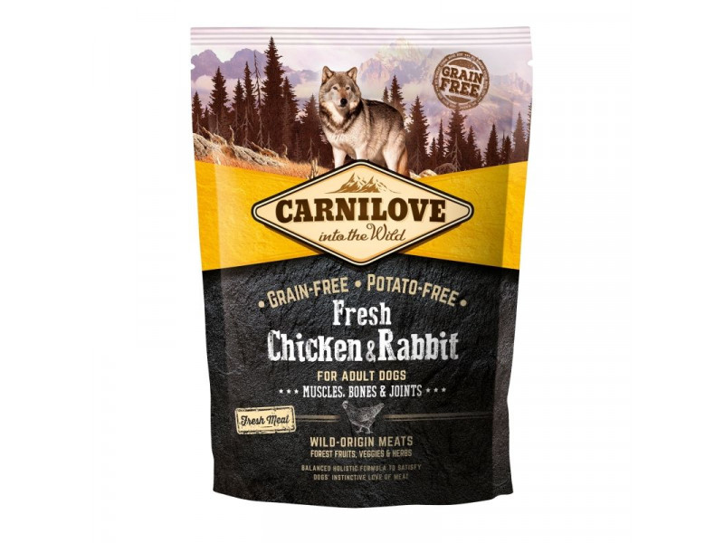 Carnilove Fresh Adult Dog - Csirke és Nyúl 1,5kg kutyatáp