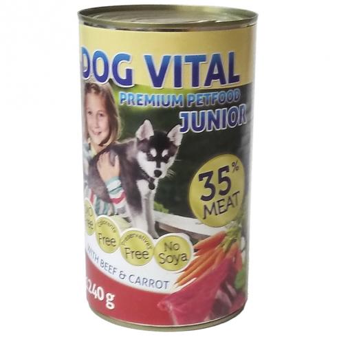 Dog Vital Junior konzerv Beef&carrot 1240gr