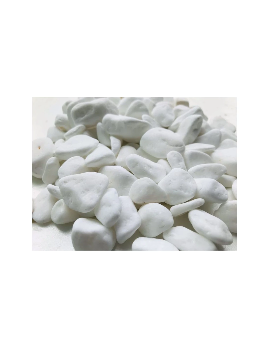Fehér gyöngykavics akvárium dekoráció, aljzat - 750g, 15-30mm