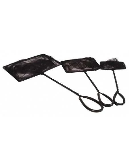 Halháló műanyag nyéllel - fekete 15cm (6