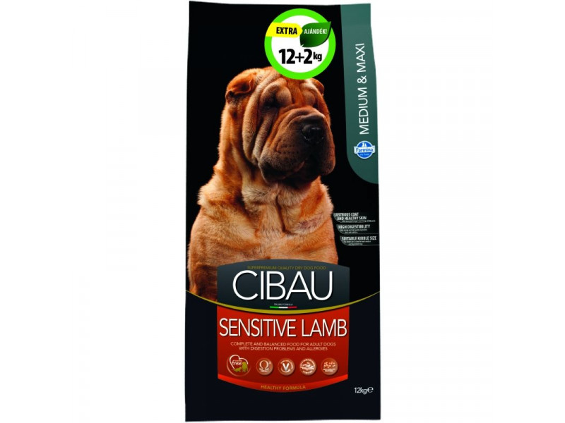 Cibau Sensitive Lamb Medium/Maxi 12+2kg ajándékba