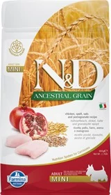 N&D Dog Ancestral Grain csirke, tönköly, zab&gránátalma adult mini 800g