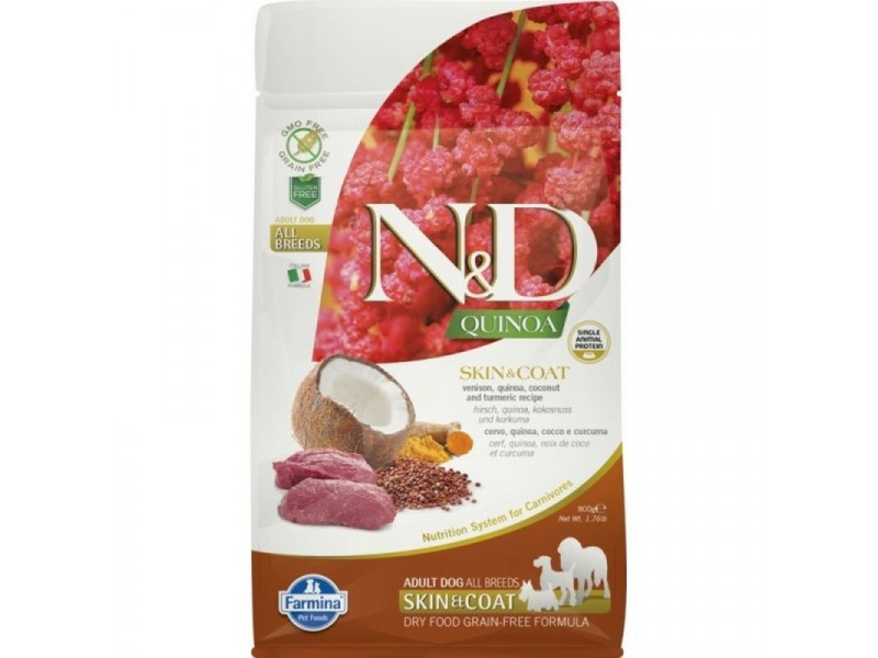 N&D Dog Quinoa Skin&coat vadhús&kókusz Adult mini 800g