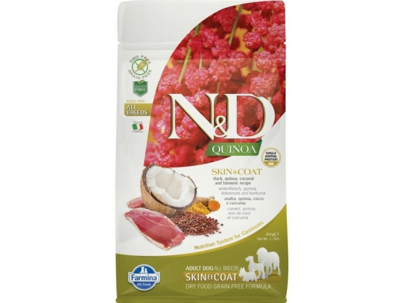 N&D Dog Quinoa Skin&coat kacsa&kókusz adult mini 800g