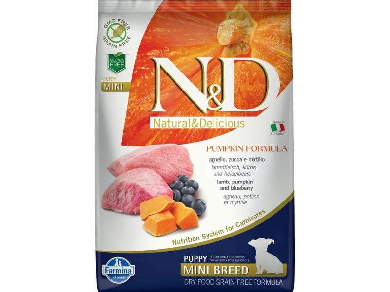 N&D Dog Grain Free bárány&áfonya sütőtökkel puppy mini 7kg